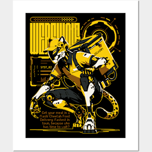 Cheetah Food Delivery Sci-fi Job Future Mecha Animals Robot Posters and Art